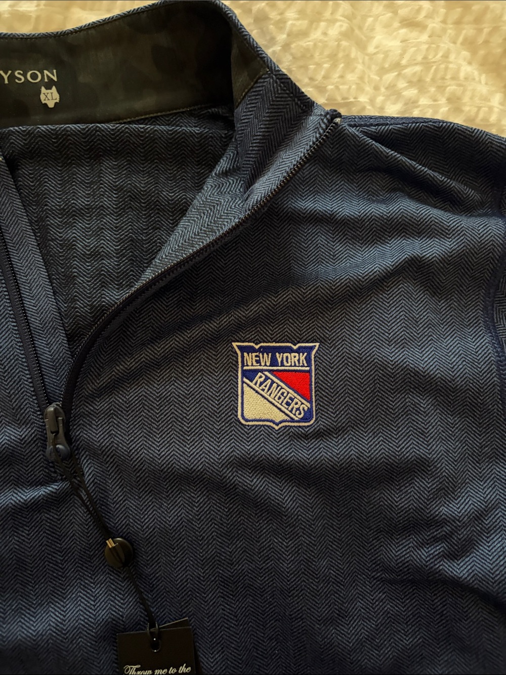 Greyson Navy Blue New York Rangers Pullover Quarter-Zip - Picture 4 of 4